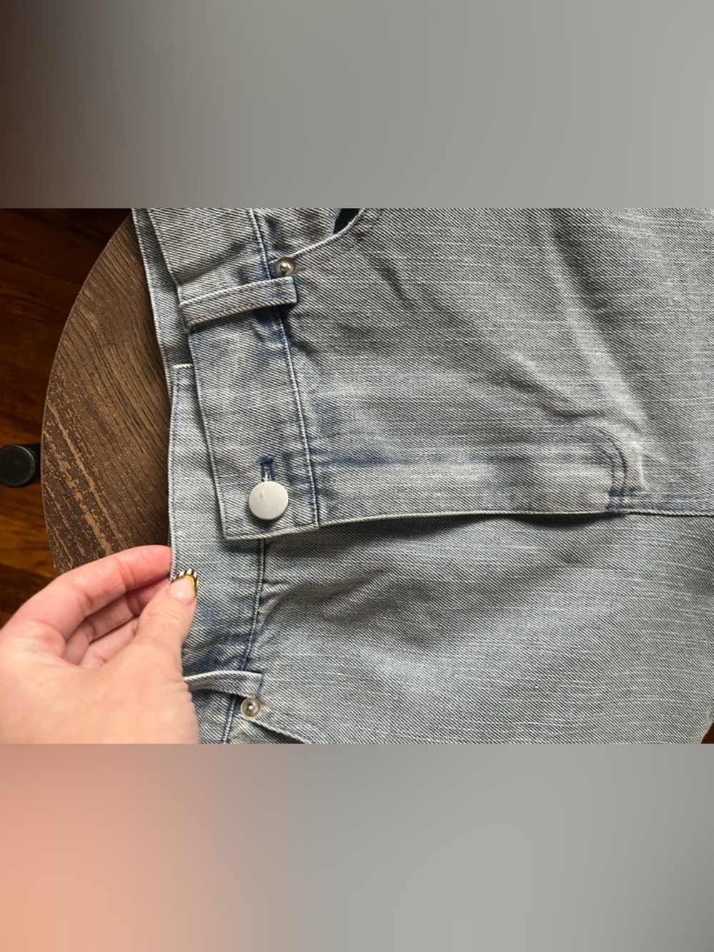 NWT Light Blue Denim Shorts with Side Tie Detail - Picture 7 of 13